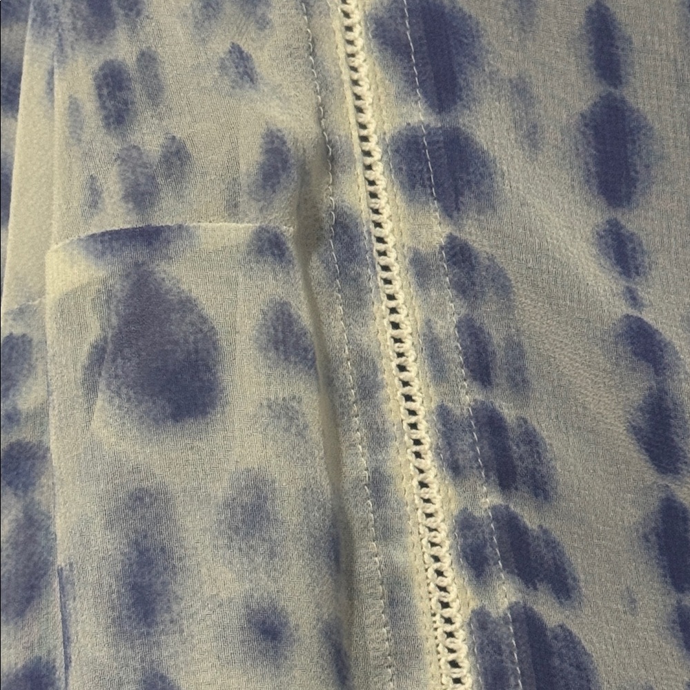 Soft Surroundings Sheer Maxi Dress w Slip XS Blue White Button Front Resort Boho - Picture 11 of 15